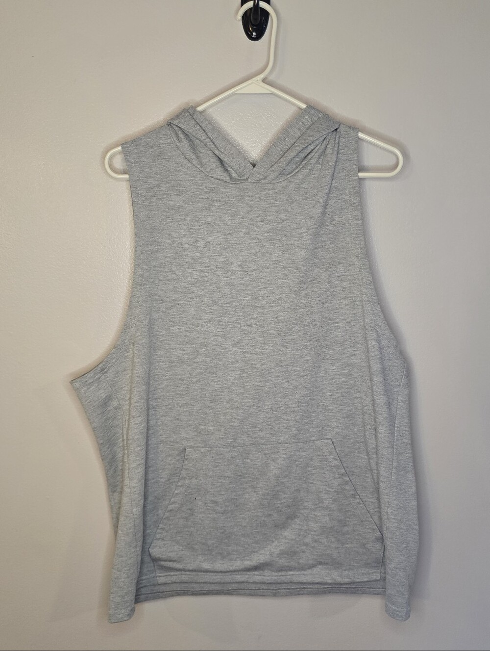 Coofandy Sleeveless Hooded Tank Top - Light Gray